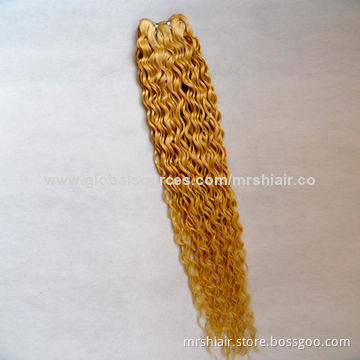 Curly Wave 20-Inch Blond Color Human Hair Weave